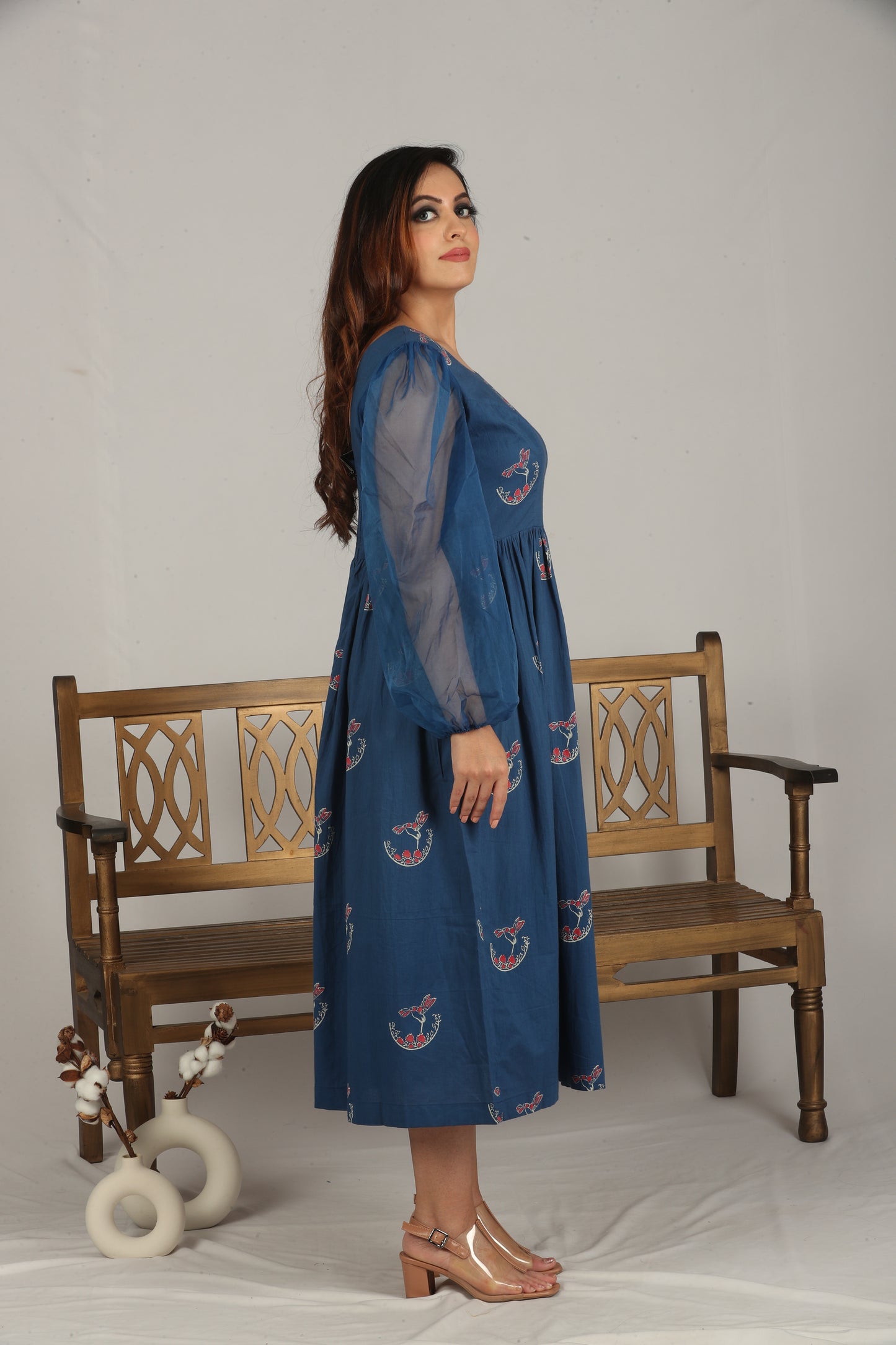 Princess Sleeves Midi Dress