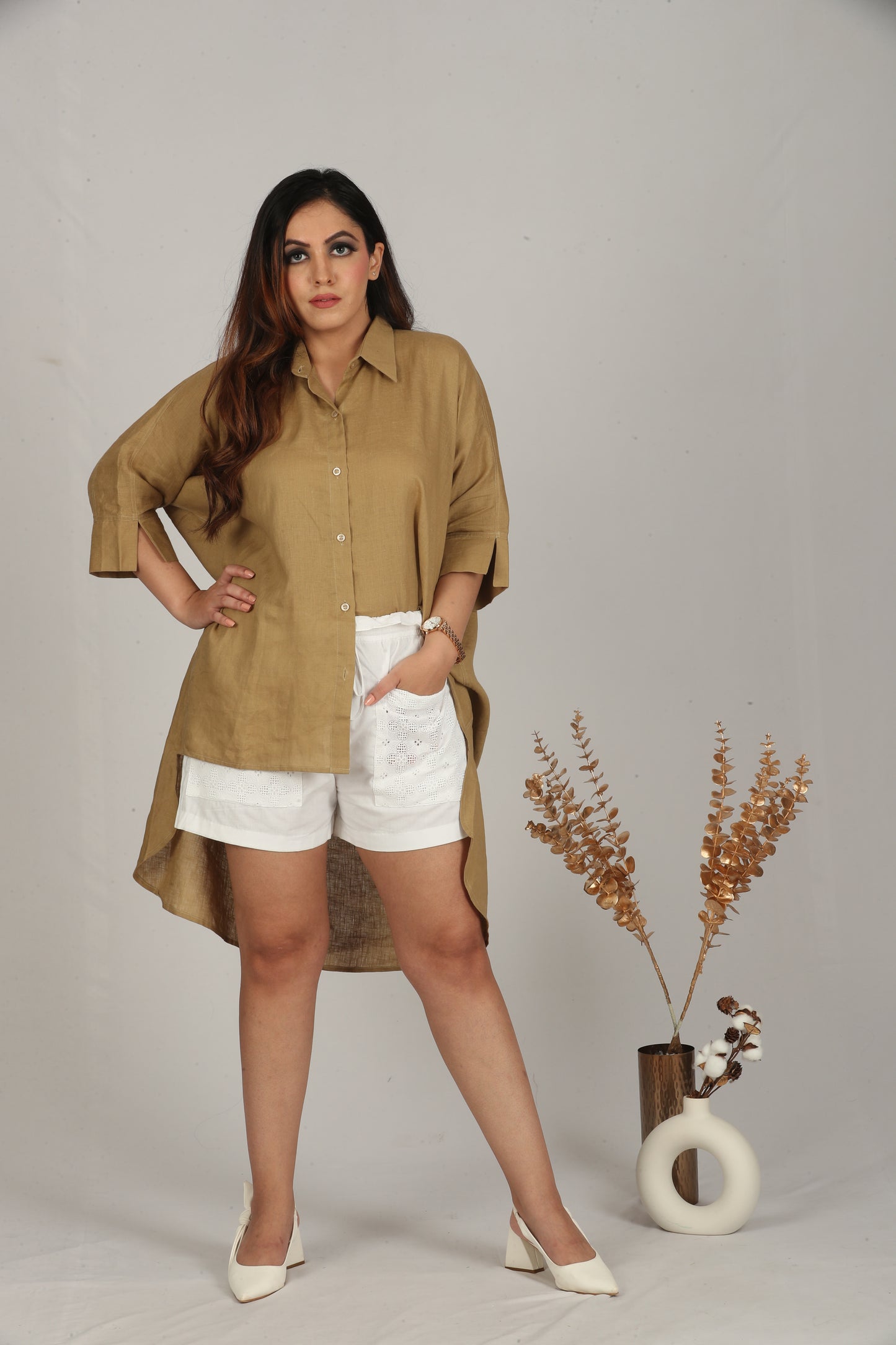 Long shirt-Shorts Co-ord set